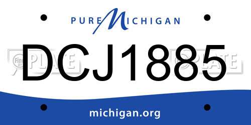 DCJ1885 Michigan License Plate