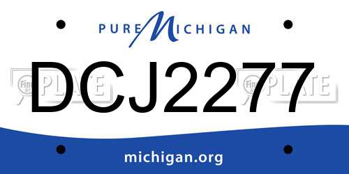 DCJ2277 Michigan License Plate