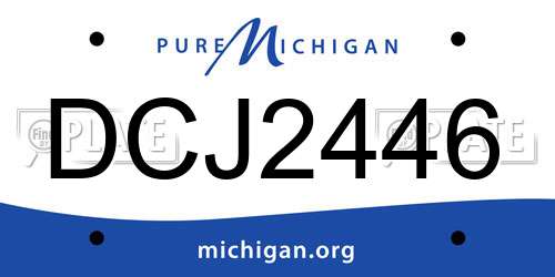 DCJ2446 Michigan License Plate