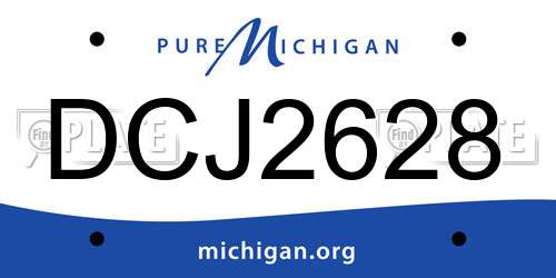 DCJ2628 Michigan License Plate