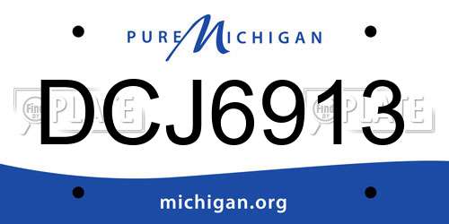 DCJ6913 Michigan License Plate
