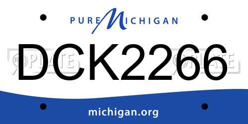 DCK2266 Michigan License Plate