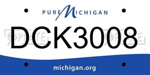 DCK3008 Michigan License Plate