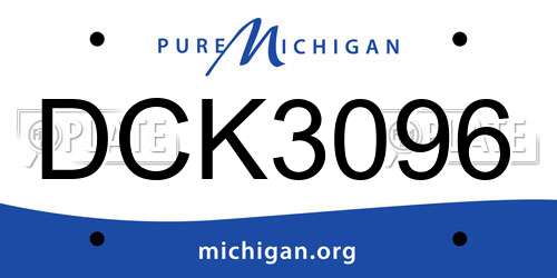 DCK3096 Michigan License Plate