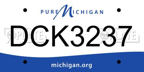 DCK3237 Michigan License Plate
