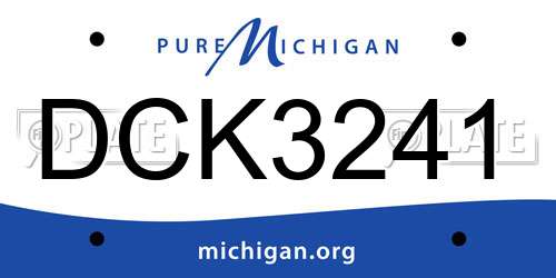 DCK3241 Michigan License Plate