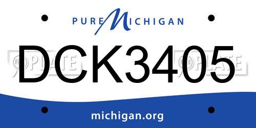 DCK3405 Michigan License Plate