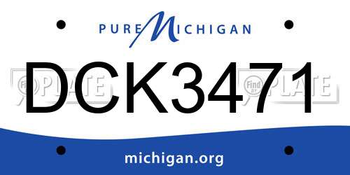 DCK3471 Michigan License Plate