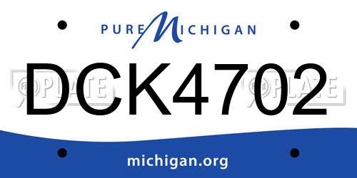 DCK4702 Michigan License Plate