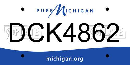 DCK4862 Michigan License Plate
