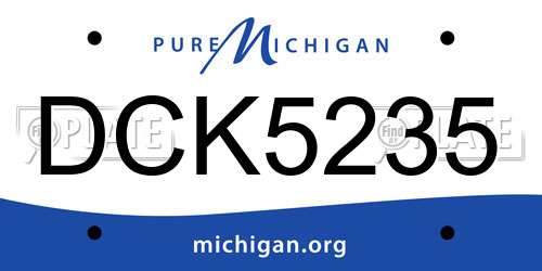 DCK5235 Michigan License Plate