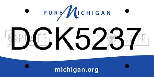DCK5237 Michigan License Plate