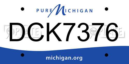 DCK7376 Michigan License Plate