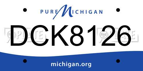 DCK8126 Michigan License Plate
