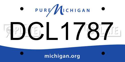 DCL1787 Michigan License Plate