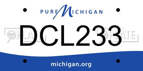 DCL233 Michigan License Plate