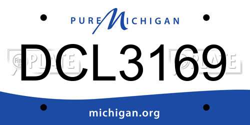 DCL3169 Michigan License Plate