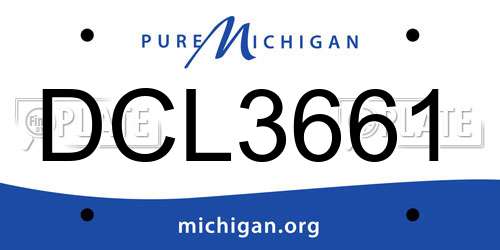 DCL3661 Michigan License Plate