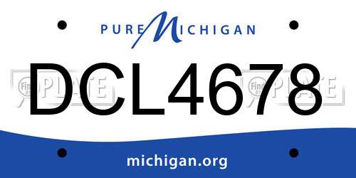 DCL4678 Michigan License Plate