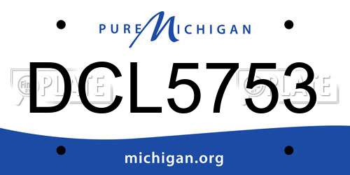 DCL5753 Michigan License Plate