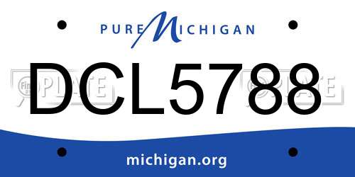 DCL5788 Michigan License Plate
