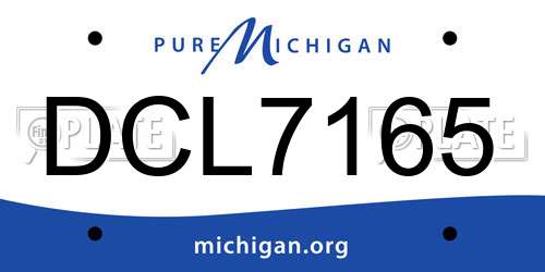 DCL7165 Michigan License Plate