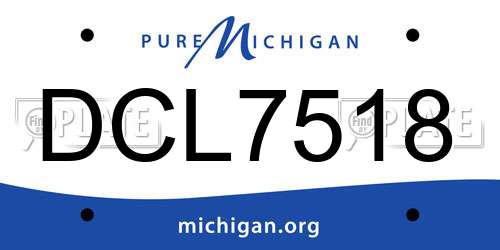 DCL7518 Michigan License Plate