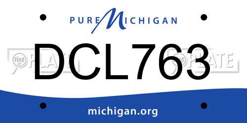 DCL763 Michigan License Plate
