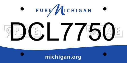 DCL7750 Michigan License Plate