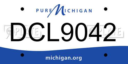 DCL9042 Michigan License Plate
