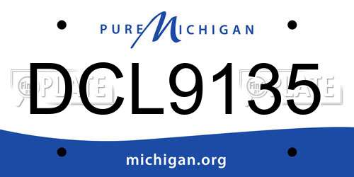 DCL9135 Michigan License Plate