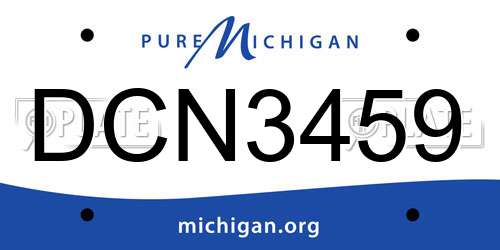 DCN3459 Michigan License Plate