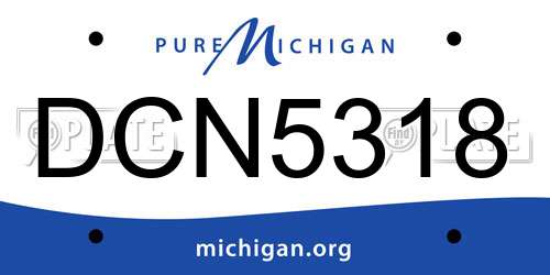 DCN5318 Michigan License Plate
