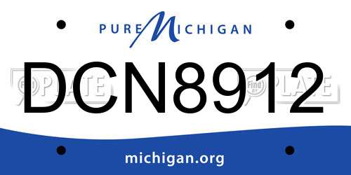 DCN8912 Michigan License Plate