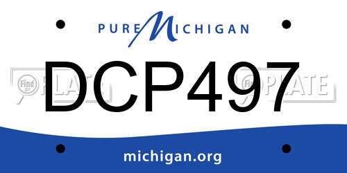 DCP497 Michigan License Plate