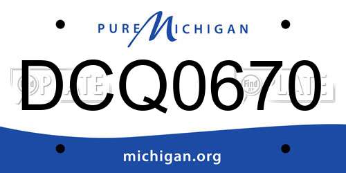 DCQ0670 Michigan License Plate