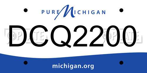 DCQ2200 Michigan License Plate
