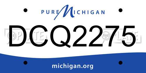 DCQ2275 Michigan License Plate