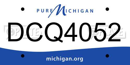 DCQ4052 Michigan License Plate