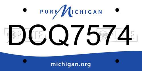 DCQ7574 Michigan License Plate