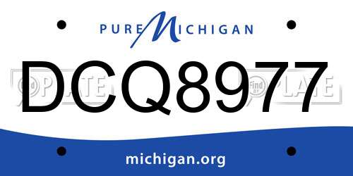 DCQ8977 Michigan License Plate