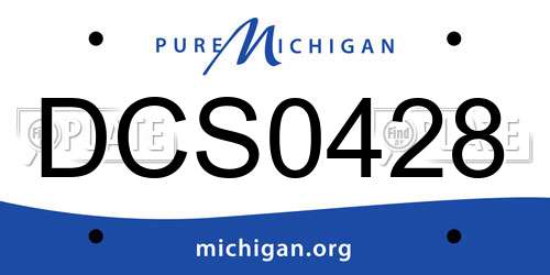 DCS0428 Michigan License Plate
