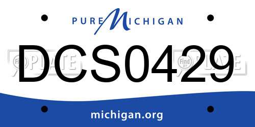 DCS0429 Michigan License Plate