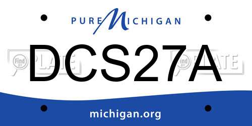 DCS27A Michigan License Plate