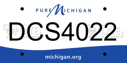 DCS4022 Michigan License Plate