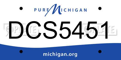 DCS5451 Michigan License Plate