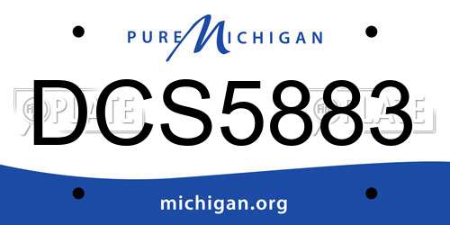 DCS5883 Michigan License Plate
