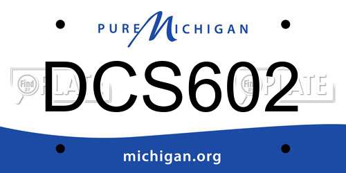 DCS602 Michigan License Plate