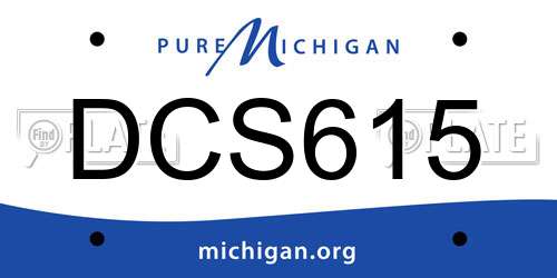 DCS615 Michigan License Plate