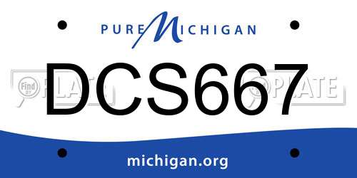 DCS667 Michigan License Plate